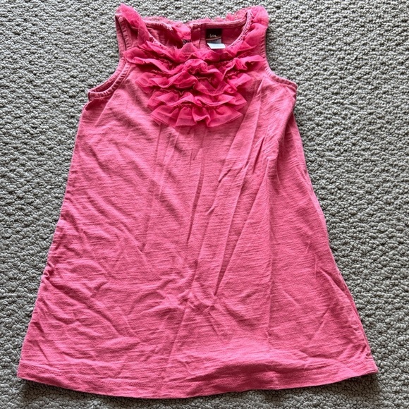 Tea Collection Other - Tea Collection Coral Pink Ruffle Neck Sleeveless Dress
